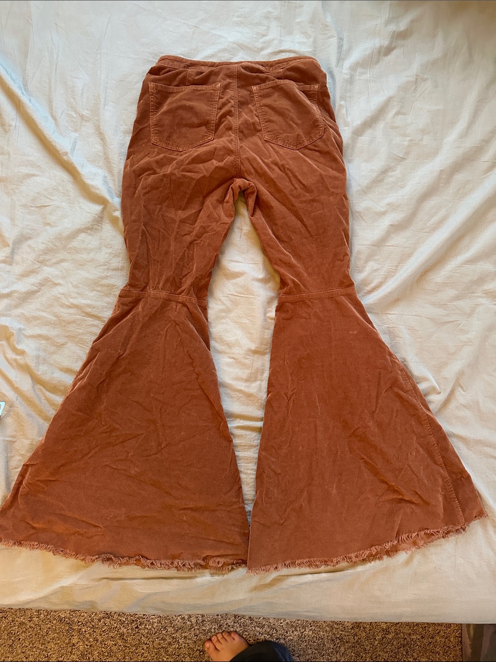 Free People Brown Orange Float On Corduroy Flare Pants - Picture 9 of 13